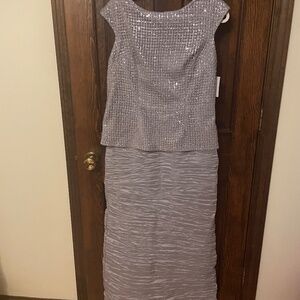 Alex Evenings 196556 Boat Neck Cap Sleeve Popover